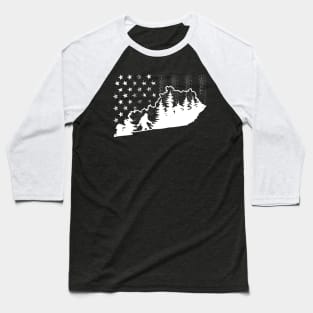 kentucky Bigfoot American Flag Baseball T-Shirt